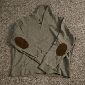 Polo Ralph Lauren Olive Turtleneck Sweater with Brown Patches